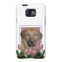 Mors dag - rosa tulpan - Rhodesian Ridgeback Galaxy S2 Skydd