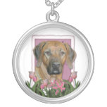 Mors dag - rosa tulpan - Rhodesian Ridgeback Personliga Halsband