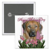 Mors dag - rosa tulpan - Rhodesian Ridgeback Knappar Med Nål