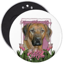 Mors dag - rosa tulpan - Rhodesian Ridgeback Knappar