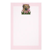 Mors dag - rosa tulpan - Rhodesian Ridgeback Anpassade Brevpapper