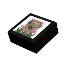 Mors dag - rosa tulpan - Rhodesian Ridgeback Prydnadslåda