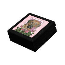 Mors dag - rosa tulpan - Rhodesian Ridgeback Prydnadslåda
