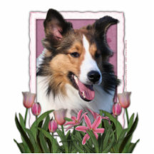 Mors dag - rosa tulpan - Sheltie Photo Cutouts