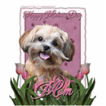 Mors dag - rosa tulpan - ShihPoo - Maggie Cut Out