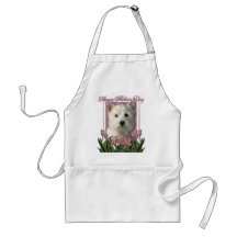Mors dag - rosa tulpan - västra höglands- Terrier Förkläde