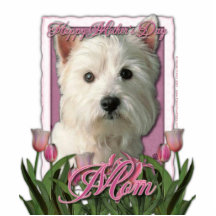 Mors dag - rosa tulpan - västra höglands- Terrier Photo Cut Out