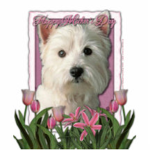 Mors dag - rosa tulpan - västra höglands- Terrier Photo Cut Out