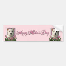 Mors dag - rosa tulpan - Westie Bildekaler