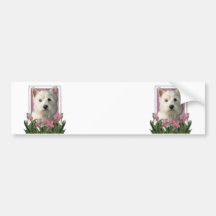 Mors dag - rosa tulpan - Westie Bildekaler