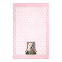 Mors dag - rosa tulpan - Westie Brevpapper Design