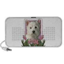 Mors dag - rosa tulpan - Westie iPod Högtalare