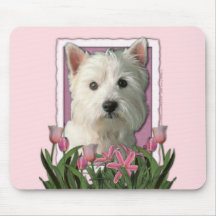 Mors dag - rosa tulpan - Westie Mus Matta