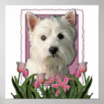 Mors dag - rosa tulpan - Westie Print