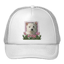 Mors dag - rosa tulpan - Westie Trucker Kepsar