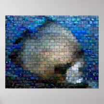 Mosaisk affisch för tropisk fisk