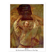 Moses av Rembrandt Harmenszoon Skåpbil Rijn Vykort