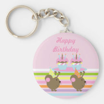 Möss Keychain för födelsedagmuffinsparty Nyckelring
