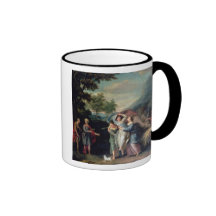 Möte av Jacob och Laban med Rachel, Leah och S Kaffe Muggar