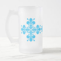 Motiv för blåttfleur de lis damast kaffe koppar