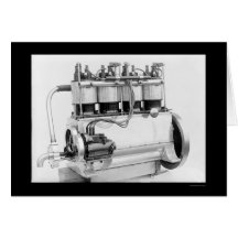 Motor 1911 för Wright broderflygplan Hälsnings Kort
