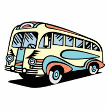 motorisk lagledare för retro buss cut out