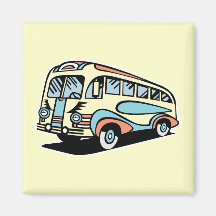 motorisk lagledare för retro buss magnet för kylskåp