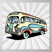 motorisk lagledare för retro buss posters