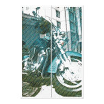 Motoriska Psychole (motorcykelpsykopatcykeln:)) Sträckta Kanvas Tryck