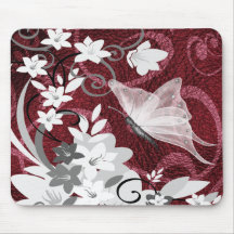 Mousepad-Fjäril blommigt Musmattor
