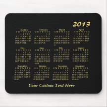 Mousepad för 2013 kalender gult musmattor