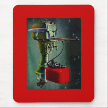 Mousepad gasar den Retro utombordsmotorn & röd met Mus Mattor