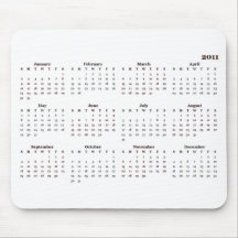 Mousepad kalenderår 2011 musmatta