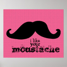 Moustache - svart himmelserie print