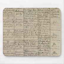 Mozarts tillträde i det dop- registret, 1756 musmattor