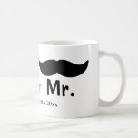 Mr And Mr Mustache Gay Wedding Customizable Coffee Mugs