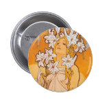 Mucha "lilja" - blommor knappar med nål