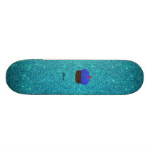 Muffin för glitter för personlignamnblått skateboard decks