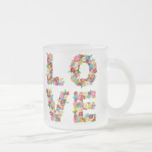 Mugg för bröllop för valentin för KÄRLEKvår blommo