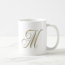 Mugg för kaffe för M-Monogram initial