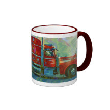 MUGG FÖR KAFFE FÖR RIGG FÖR RÖDA LASTBILLASTBILSFÖ