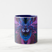 Mugg för konst för Bluieal Fractalansikte