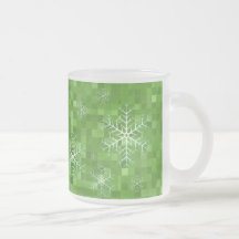 Mugg - snöflingor görar grön mosaiken