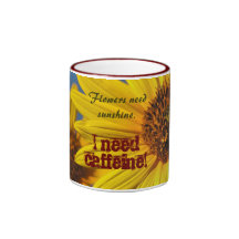 Mugg: Solrosor och koffein