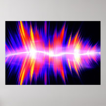 Mullticolored abstrakt ljudsignal Waveform Posters