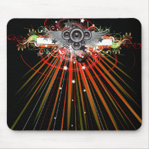 Music Speakers In Flight With Laser Beams Mousepads