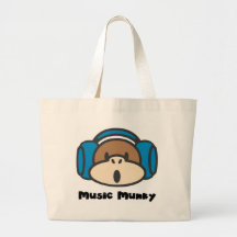 Musik Munky hänger lös Tote Bags