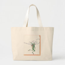 Musikalisk gräshoppa som leker fiolen tote bag