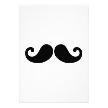 Mustache beard custom invitation