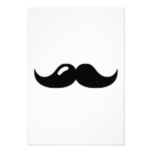 Mustache beard personalized invitation